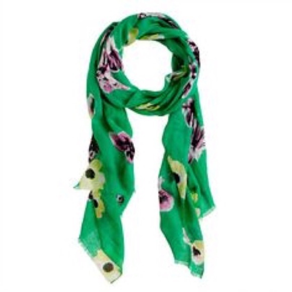 J. Crew Scarf Punk Floral Print Green - Picture 4 of 5